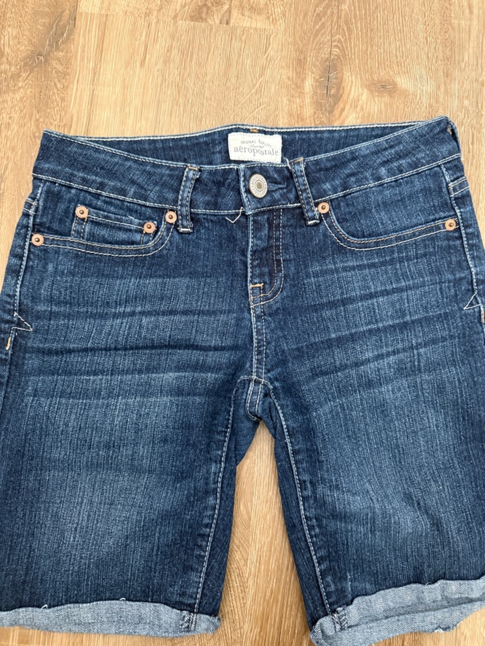 Aeropostale Indigo Blue Denim Bermuda Shorts - Picture 2 of 8